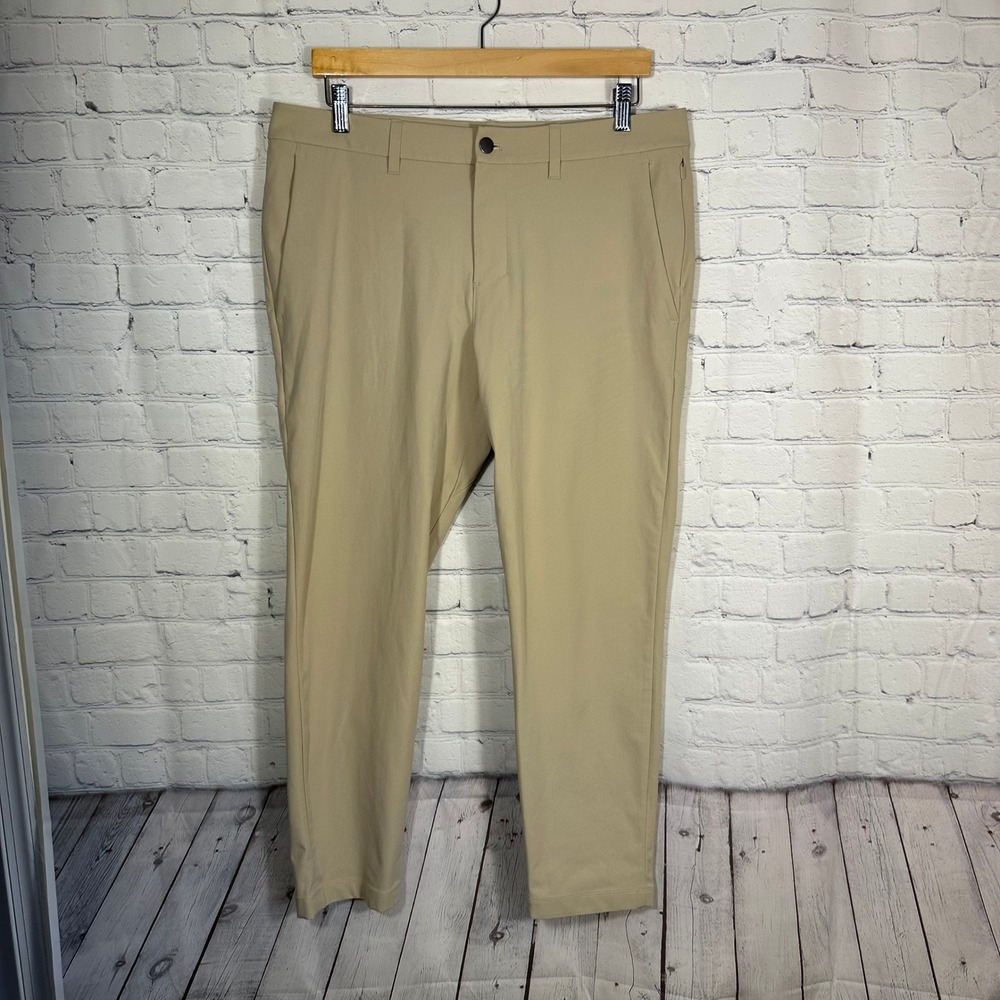 Lululemon ABC Slim Fit Pants Mens 33 Khaki Golf Chino Trousers LM5AQYS